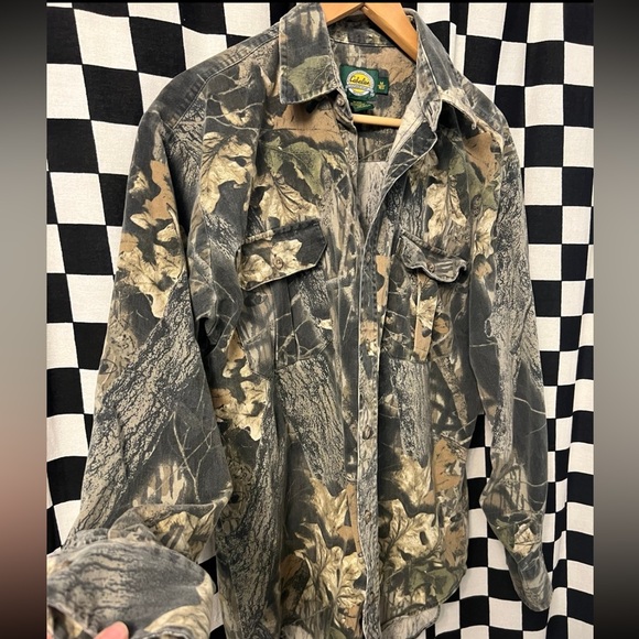 Vintage Mossy Oak Full Foliage Camo Button Up Shirt - Picture 1 of 10